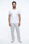 Men's Baggy Cut, Elastic Waist, Wide Leg, Pique Fabric, Comfortable Fit Pants - 3