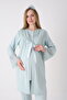 Ribbed Textured Sleeves, Wide Laced Sleeves, 3-Piece Maternity Pajama Set - 4