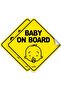 2 Pack Baby on Board Car Sign Self Adhesive Sticker, Reflective for Car Rear Window Bumper 12x12cm