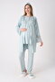 Ribbed Textured Sleeves, Wide Laced Sleeves, 3-Piece Maternity Pajama Set