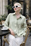 Women's Mint Green Oversize Modal Fabric Comfortable Fit Summer Shirt