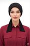 Scarf Bonnet Cotton Fabric Non-Slip Black Color - 3