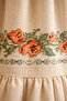 Retro Ruffled Bottom Hem Cross-Stitch Orange Rose Embroidered Ruffled Background Curtain - 3