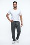 Men's Smoked Baggy Cut Pique Fabric Elastic Waist Loose Fit Comfortable Cut Sweatpants - 2