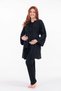 New Season Black Braided Jacquard Lace Design Cotton Maternity Pajama Set 3-Piece Pajama Set - 5
