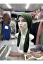 Scarf Bonnet Cotton Fabric Non Slip Green Color - 4