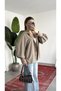 Women's Mink Oversize Modal Tencel Fabric Shirt Long Sleeve Loose Cut Buttoned Casual Stylish Shirt - 3