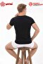 356 Premium Men's Black Comfortable Fit Deep V-Neck Short Sleeve Seasonal Undershirt/T-Shirt - 5