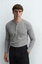 Henley Collar Buttoned Slim Fit Long Sleeve Men's T-Shirt - 3