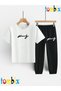 Elyazili King Printed T-Shirt and Sweatpants (Sweatpants with Pockets) Children's Top and Bottom Set