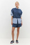 Crew Neck Short Sleeve T-Shirt with Ribbed Hem - 5