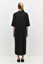 Polo Collar Half Sleeve Relaxed Fit Midi Dress - 5