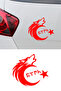 Turkish Motif Bozkurt Moon Star Sticker - Turkish Flag Car Motor Sticker 15X13Cm - 2
