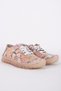 Fuchsia Women's Genuine Leather Rubber Laced Colorful Floral Patterned Casual Shoes B4519 - 3