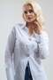 Women's White Large Metallic 2-Button Cuff Slim Fit Cotton Lycra Shirt - 6