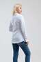 Women's White Large Metallic 2-Button Cuff Slim Fit Cotton Lycra Shirt - 5