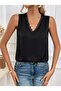 Women's V Lace Collar Strappy Back Tie Sandy Blouse - 2