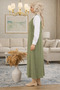Women's Khaki Color Adjustable Strap Gilet Dress - 2