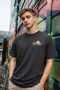 Unisex Black Oversize 100% Cotton Back and Front Printed Crew Neck Street Style T-Shirt Flw - 3