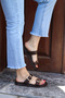 Bambu Women's Gold Buckle Stylish and Comfortable Flat Slippers - 2