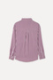 Women's Plum Striped Oversize Long Sleeve Shirt - 5