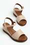 Women's Wedge Heel Sandals Shoes Beige Thick Sole with Safety Helmet - 4