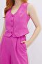Vest with Stripe Detail Suit in Pink - 2