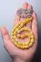 Silver Tasseled Capsule Rock Drop Amber Prayer Beads - 4