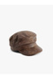 Faux Leather Cap Hat