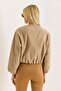 Women's Bomber Jacket with Pockets and Zipper, Mink - 6