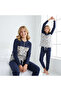 Young Girl Cotton Collar Buttoned Pocketed Gift Navy Blue Color Bottom Top Pajama Set Al501 V2 Bb2443 - 5