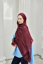 Loop Pattern Cotton Ayrobin Jacquard Shawl Women's Dark Burgundy Plum - 4