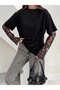 Women's Black Lace Sleeve Detailed Blouse - 5