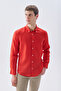 Men's Brown Slim Fit Long Sleeve Linen Shirt
