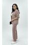 Women's Plus Size Short Sleeve Zipper Hooded Lace Detailed Tracksuit Set 8239-26 - 3
