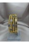Gold Color Multi-Bangle Set – Stone-Embellished Floral Detail, Stylish and Luxurious Women's Bracelet Combination