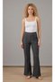 Women's Double Pocket Panama Fabric Spanish Flare Pants - Hem Detailed Elastic Waist Sweatpants - 2