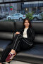 Women's Modal Fabric Striped Wide Leg Zippered Tracksuit Set Sun323 - 3
