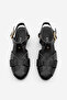 Women's Genuine Leather Ankle Strap Buckle Closed Front Casual Sandals Yenzar Black - 7