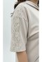 Women's Plus Size Short Sleeve Zipper Hooded Lace Detailed Tracksuit Set 8239-26 - 4
