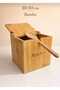Salt Shaker with Spoon and Bamboo Lid, Sugar Bowl, Spice Container, Salt Container, Spice Box 8 cm - 2
