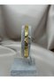 Gold Color Nail Figured Stone Cuff Bracelet – Stylish Women's Bracelet with Zircon Stone Detail - 2
