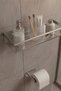 Stainless Steel Satine Inox Adhesive Mounting Bathroom Shelf - Toilet Paper Holder Set