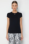 Accessory Detailed Short Sleeve Basic Blouse