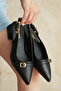 - 5cm Two-Buckle Short Heeled Shoes Tesla Skin Black - 7