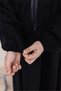 Girl's Cotton Full Length Hijab Dress with Baby Collar and Elastic Sleeves - Black - 8