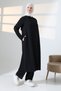 Women's Hajj and Umrah Outfit, Two-Piece Set with Hijab Pocket Detail - Black - 4