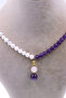Amethyst Stone Moonstone Citrine Hematite and Pink Quartz Stone Natural Stone Design Necklace 6 mm - 4