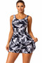 Women's Patterned Dress Swimsuit with Shorts - 2