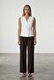 White Belted Wrap Vest with Lining Inside Alc-X15468 - 2